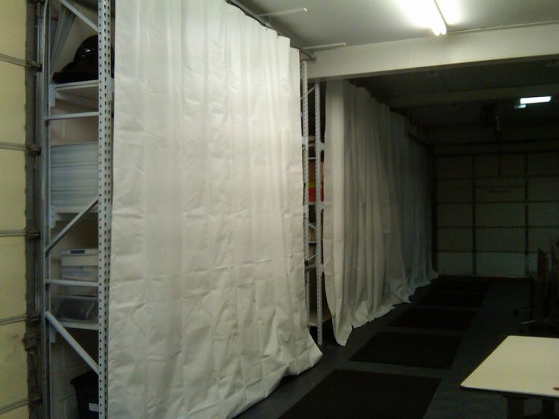 Example of interior sliding track curtains