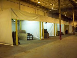 Custom manufacturing enclosure: work booth dividers for welding